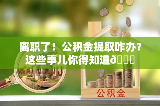 千山离职了！公积金提取咋办？这些事儿你得知道😎