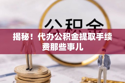 千山揭秘！代办公积金提取手续费那些事儿